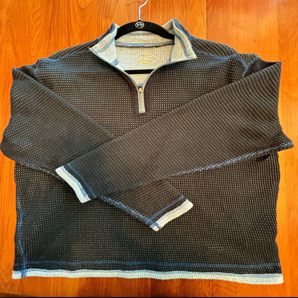 Paradise Collection 1/4 Zip Black/Grey/Blue Trim Pullover shirt/sweater
